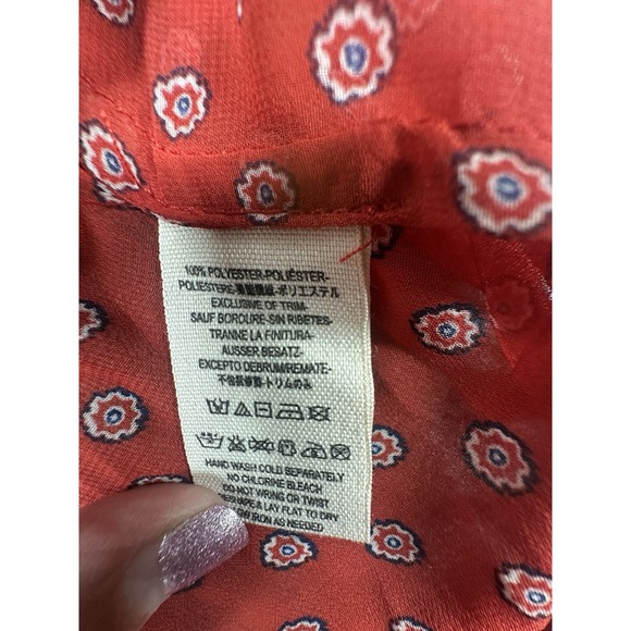 Womens‎ Shirt Free People Red Easy Rider Bandana Paisley Print Size Medium - Picture 7 of 8